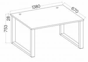 LOFT Schreibtisch 138x67 Malta 150 Hellgrau