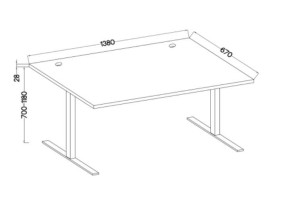Elektrisch verstellbarer Schreibtisch Malta 151 Eiche Artisan
