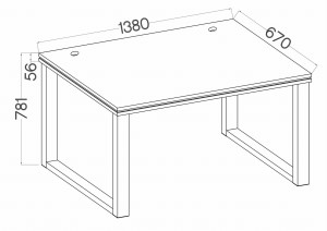 Schreibtisch LOFT 138x67 Malta 160 Eiche Artisan