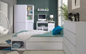 Schreibtisch mit Schublade 120 cm Arca 07 Weiß