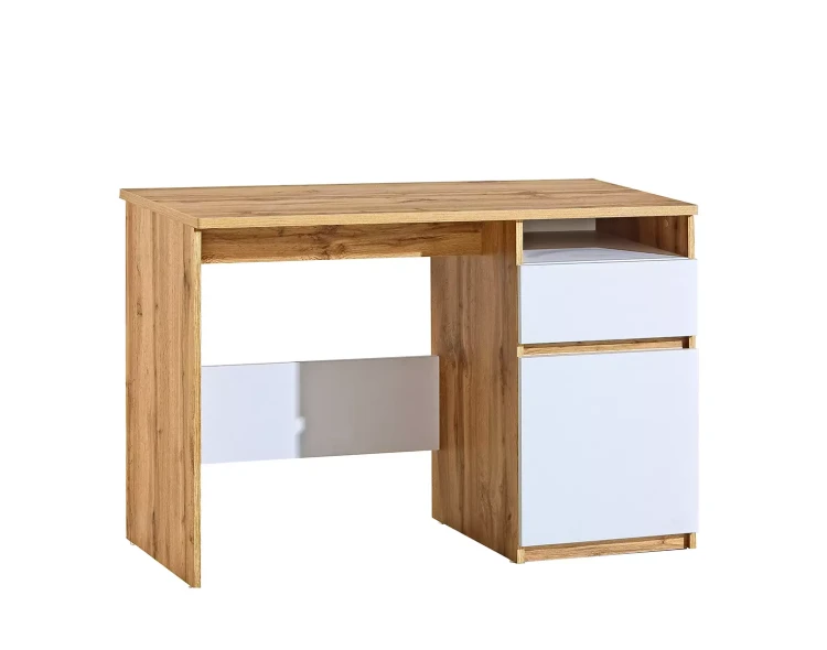 Schreibtisch mit Schublade 120 cm Arca 07 Eiche Wotan/Weiß