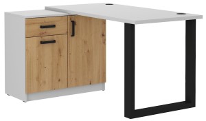 Ecktisch Malta 130 Eiche Artisan/Grau