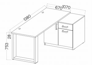 Ecktisch Malta 130 Eiche Artisan/Grau