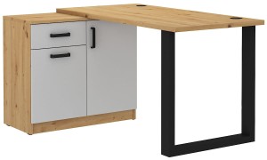 Ecktisch Malta 130 Grau/Eiche Artisan