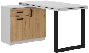 Ecktisch Malta 140 Eiche Artisan/Grau