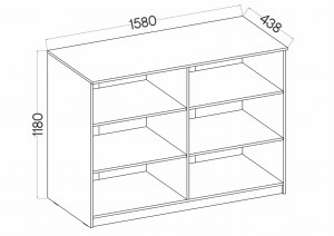 Niedriges Regal Malta 840 Eiche Artisan