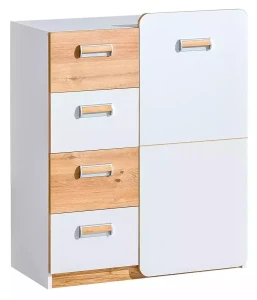 Kommode 80 cm Lorento 06 Weiß/Nasaleiche