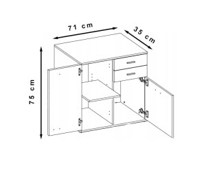 2D 2-Schubladen-Kommode 2S Mike 2 Weiß