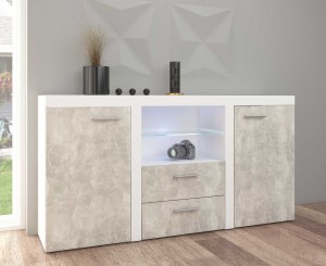 Rumba 2-Schubladen-Kommode BJ20 2D 2S Light Concrete
