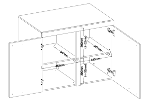 Rumba WH21 2D Kommode Weiß