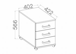 Schubladenblock mit Schubladen auf Rollen Malta 201 Eiche Artisan