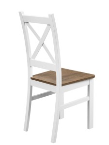 Holzstuhl für Küche und Esszimmer Weiß/Eiche Lefkas
