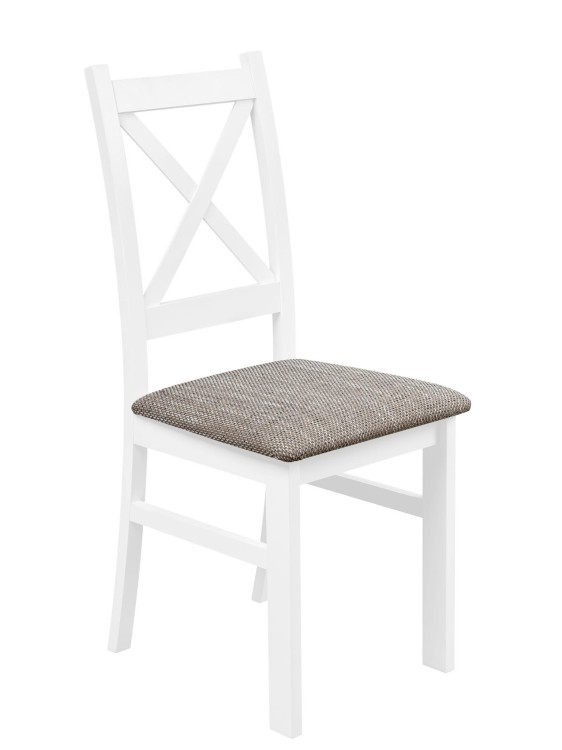 Holzstuhl für Küche und Esszimmer Weiß/Hellbraun