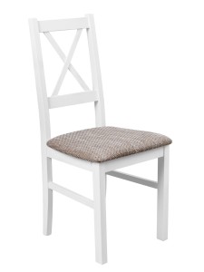 Esszimmerstuhl aus Holz NIL 10 Weiß/Beige