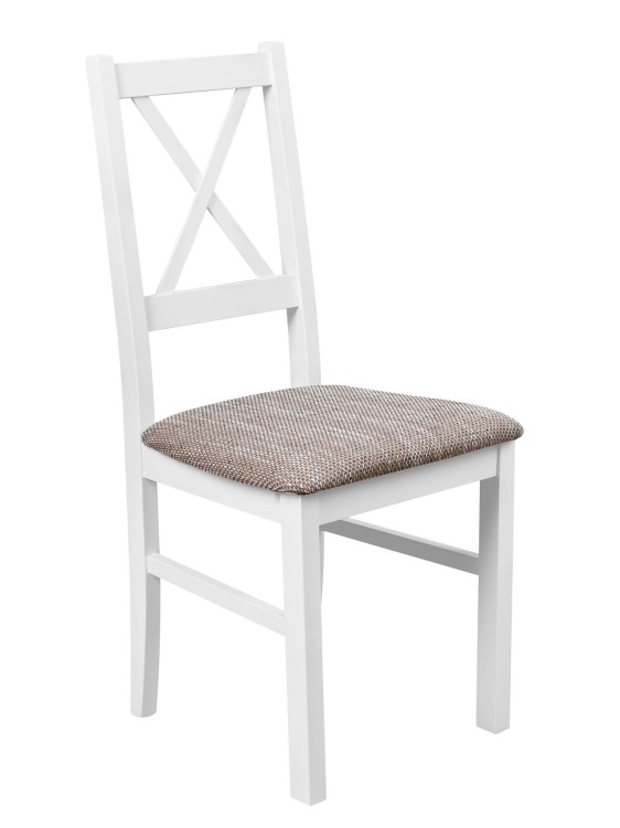 Esszimmerstuhl aus Holz NIL 10 Weiß/Beige