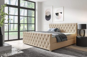 Boxspringbett Nadia + Front 140x200 Beige