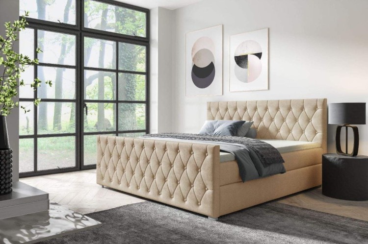 Boxspringbett Nadia + Front 140x200 Beige