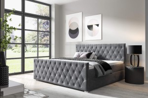 Boxspringbett Nadia + Front 140x200 Grau