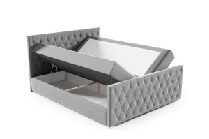 Boxspringbett Nadia + Front 180x200 Grau