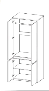 Garderobe 80 cm Arca 01 Eiche Wotan/Weiß