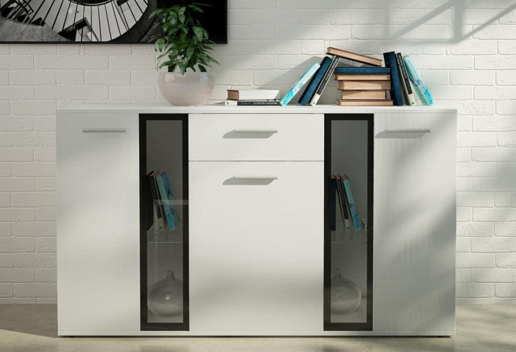 Kommode Salsa WH20 3D 1S Weiß + LED