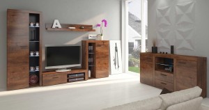 Rumba DL01 Oberschrank mit DL20 2D 2S Kommode Eiche Lefkas + LED