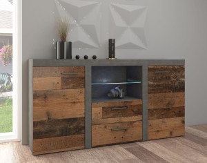 Rumba 2-Schubladen-Kommode OLDMAT20 2D 2S Old Style/Matera + LED