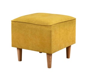 Skandinavische Schlafsofa und 2 Sessel mit Fußhockern Gelb