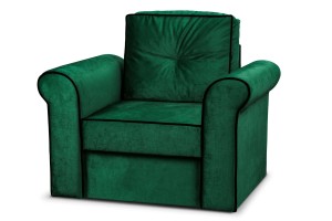 Lounge Set Merida Schalfsofa + 2 Sessel mit Fußhockern Dunkelgrün