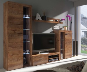 Bücherregal Rumba DL01 Eiche Lefkas + LED