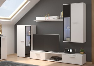 Salsa WH01 Weiß + LED Oberschrank