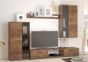 Bücherregal Salsa DL01 Eiche Lefkas + LED
