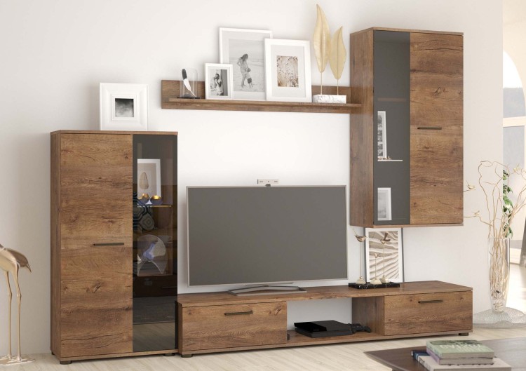 Bücherregal Salsa DL01 Eiche Lefkas + LED
