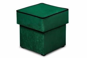 Ecksofa Trevor und 2x Sessel mit Fußhockern Dunkelgrün