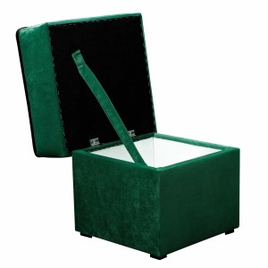 Ecksofa Trevor und 2x Sessel mit Fußhockern Dunkelgrün