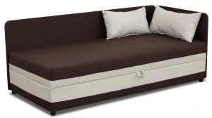 Einzelbett mit Box Hirek 90x200 Braun/Ecru