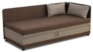 Einzelbett mit Box Hirek 90x200 Braun/Beige