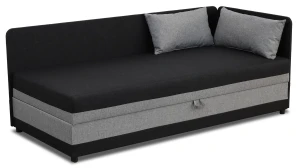 Einzelbett mit Box Hirek 80x200 Schwarz/Grau