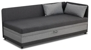 Einzelbett mit Box Hirek 90x200 Graphitgrau