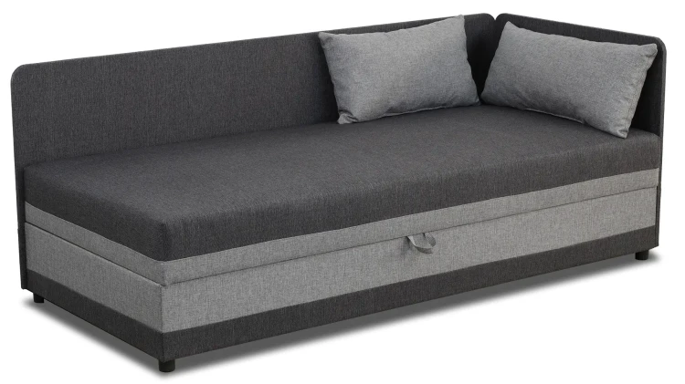 Einzelbett mit Box Hirek 90x200 Graphitgrau