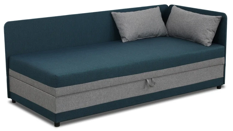 Einzelbett mit Container Hirek 80x200 Türkis/Grau