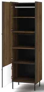 Kleiderschrank 59 cm Prestigo P2 2D Schwarz/Holz Walnuss/San Sebastian