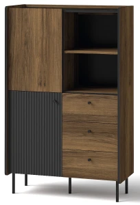 Bücherregal mit 3 Schubladen Prestigo P4 2D3S Schwarznuss/San Sebastian