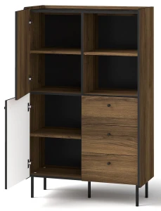 Bücherregal mit 3 Schubladen Prestigo P4 2D3S Schwarznuss/San Sebastian