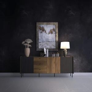 Kommode 200 cm Prestigo P6 3D3S Schwarznuss/San Sebastian