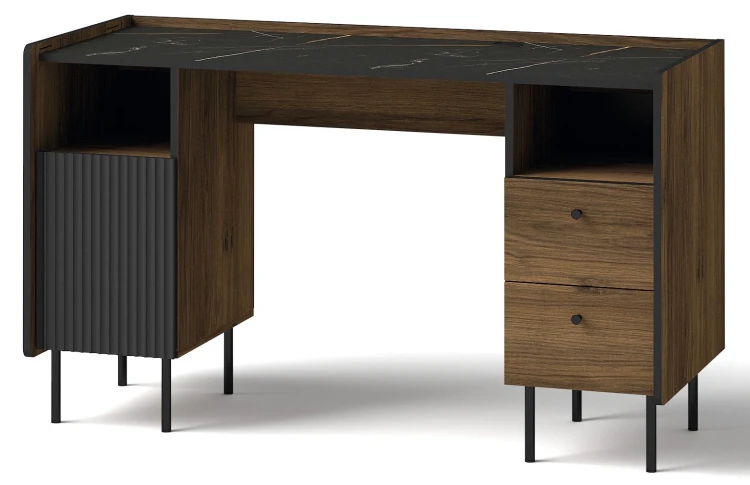 Schreibtisch 135 cm Prestigo P9 Schwarznuss/San Sebastian
