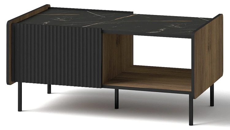 Prestigo P11 Couchtisch Schwarz/Nussbaum/San Sebastian