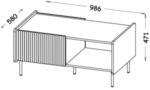 Prestigo P11 Couchtisch Schwarz/Nussbaum/San Sebastian
