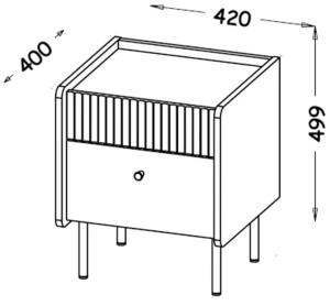 Prestigo P12 Nachttisch Schwarz/Holz Walnuss/San Sebastian