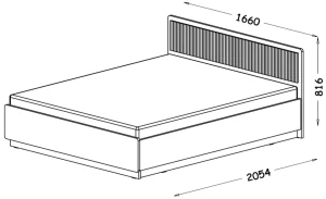 Doppelbett 160x200 Prestigo P13 Schwarznuss/San Sebastian
